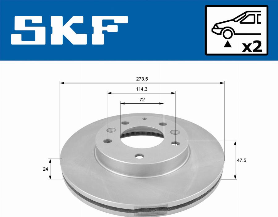 SKF VKBD 80527 V2 - Гальмівний диск autozip.com.ua