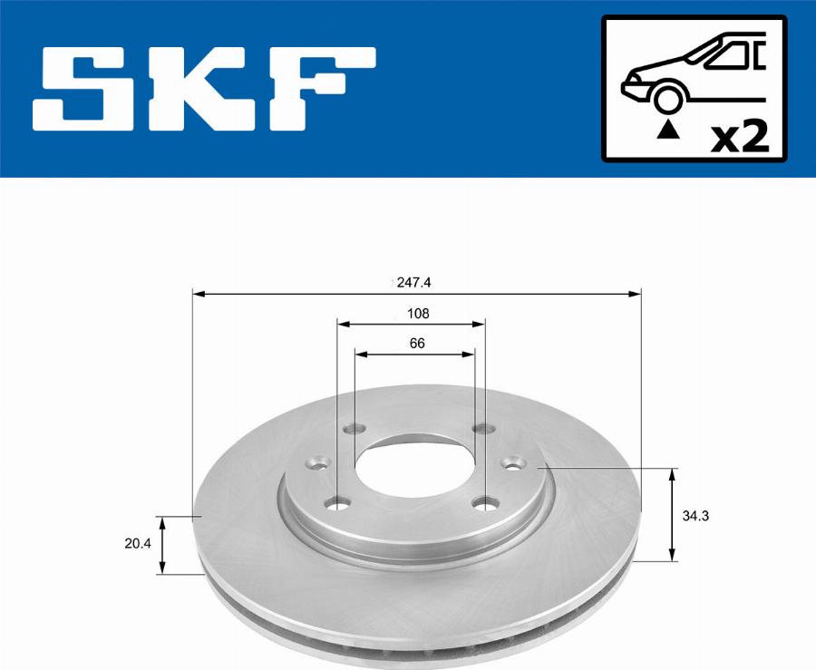 SKF VKBD 80092 V2 - Гальмівний диск autozip.com.ua