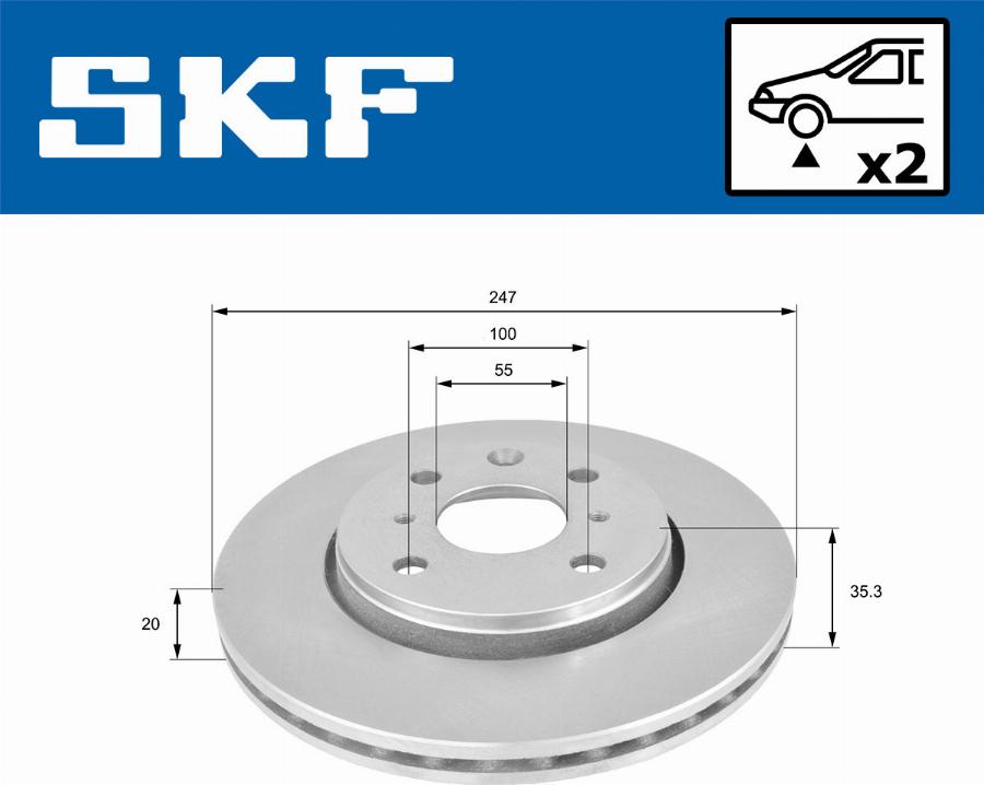 SKF VKBD 80043 V2 - Гальмівний диск autozip.com.ua