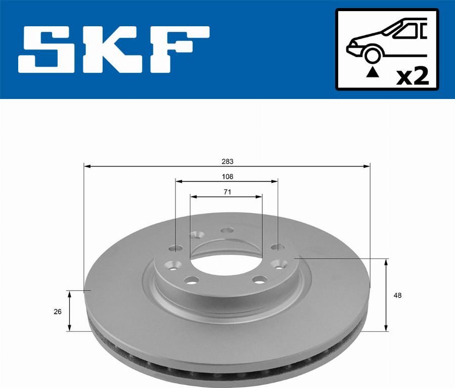 SKF VKBD 80061 V2 - Гальмівний диск autozip.com.ua