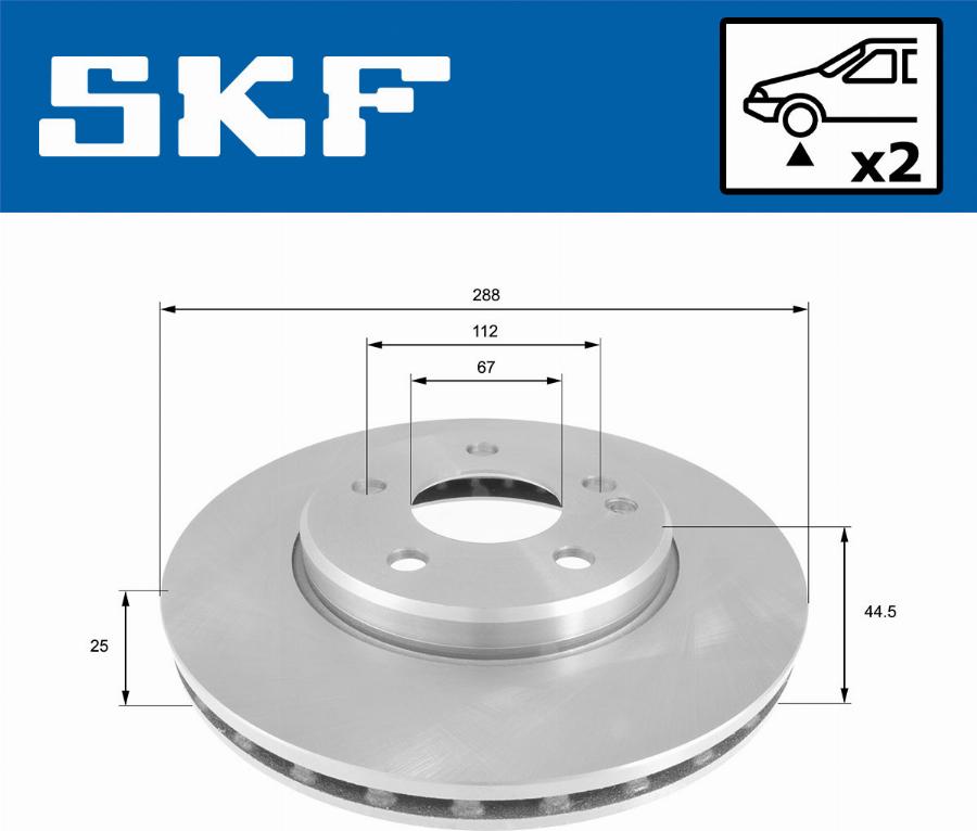 SKF VKBD 80062 V2 - Гальмівний диск autozip.com.ua