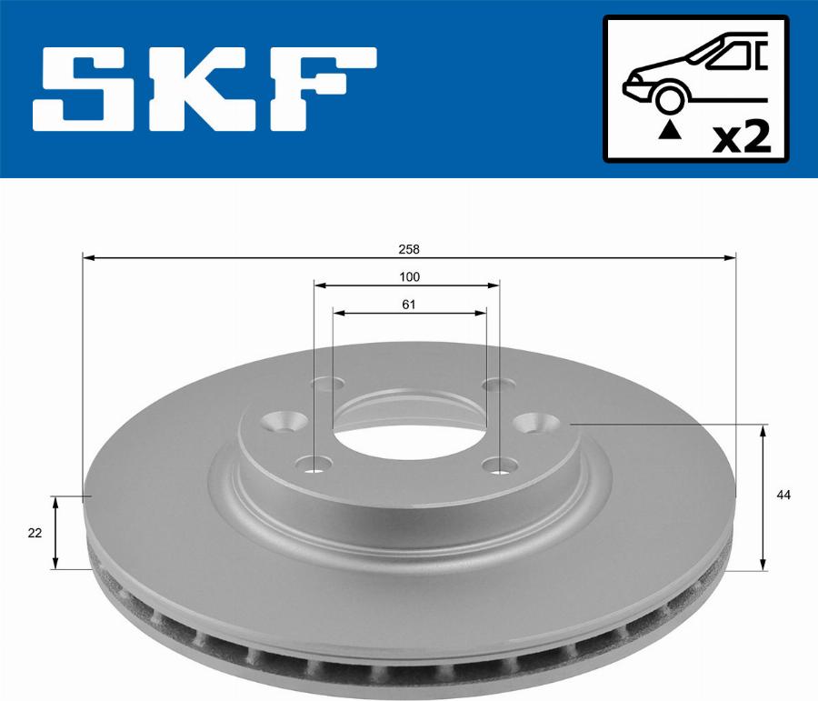 SKF VKBD 80009 V2 - Гальмівний диск autozip.com.ua