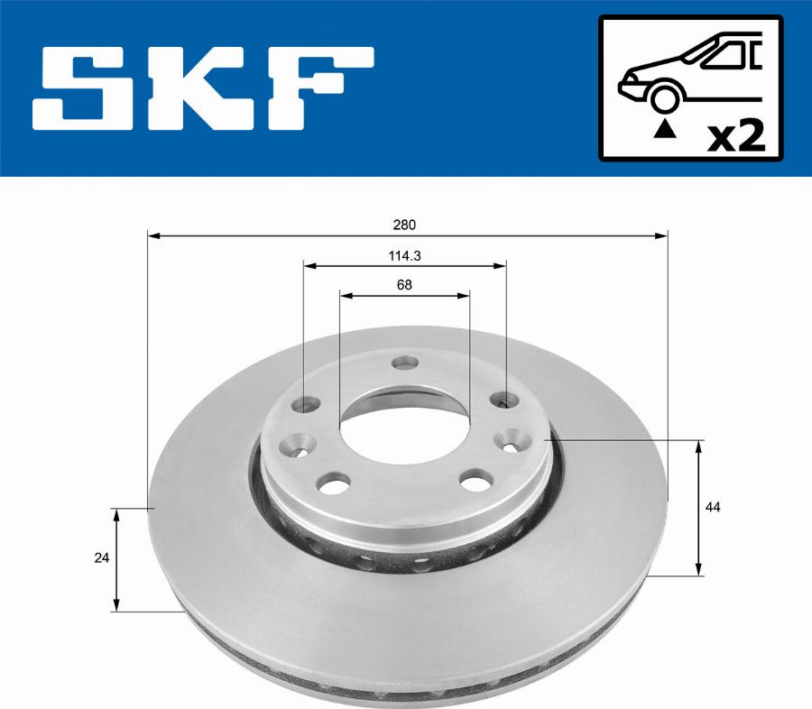 SKF VKBD 80008 V2 - Гальмівний диск autozip.com.ua