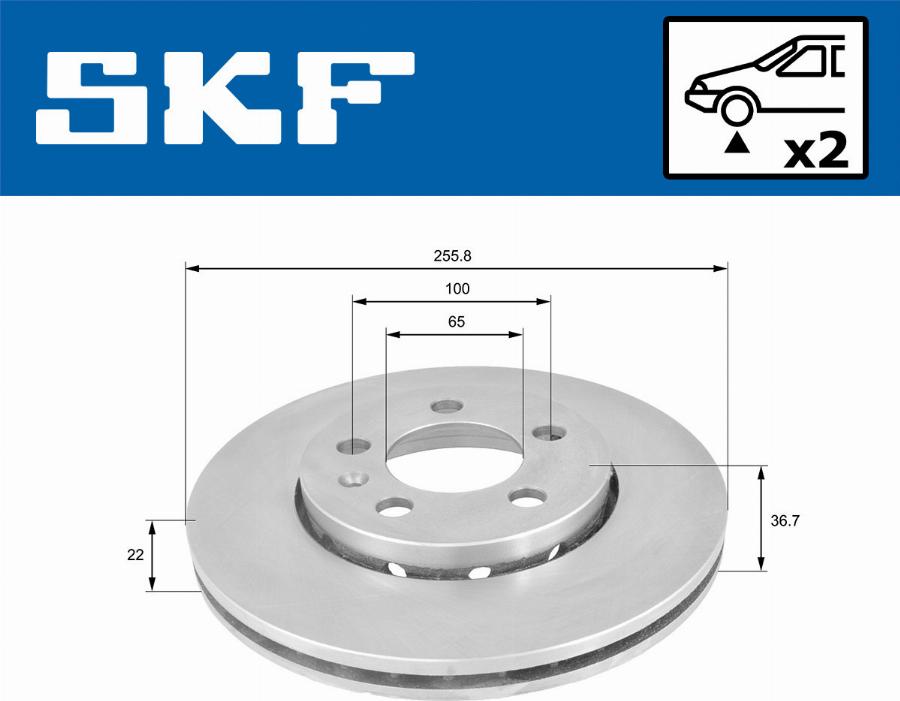 SKF VKBD 80003 V2 - Гальмівний диск autozip.com.ua