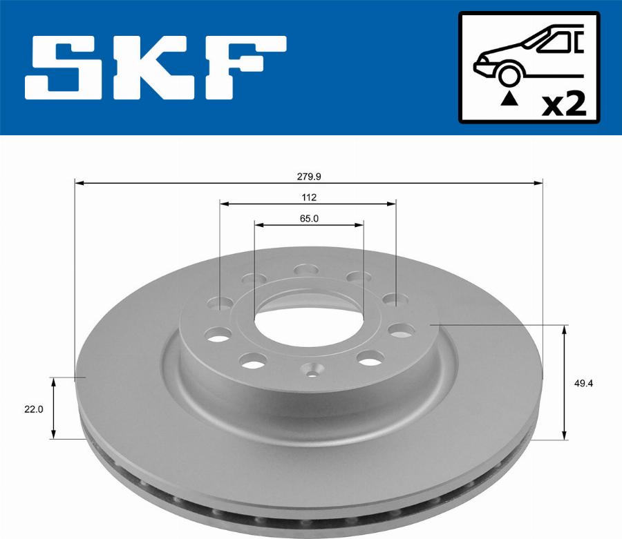 SKF VKBD 80012 V2 - Гальмівний диск autozip.com.ua