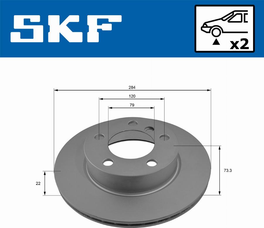 SKF VKBD 80089 V2 - Гальмівний диск autozip.com.ua
