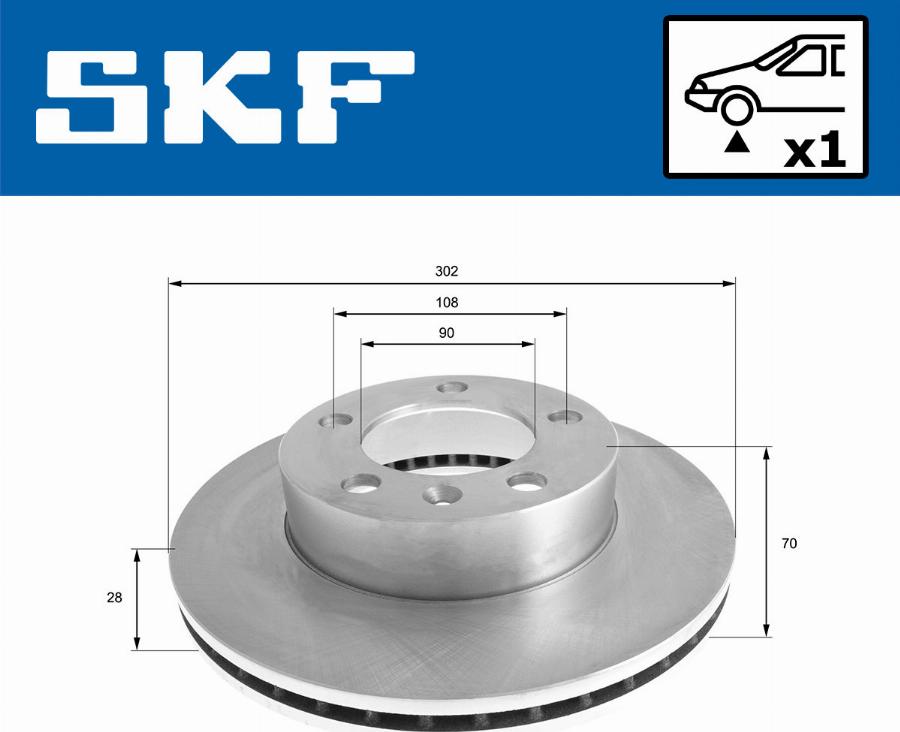 SKF VKBD 80035 V1 - Гальмівний диск autozip.com.ua