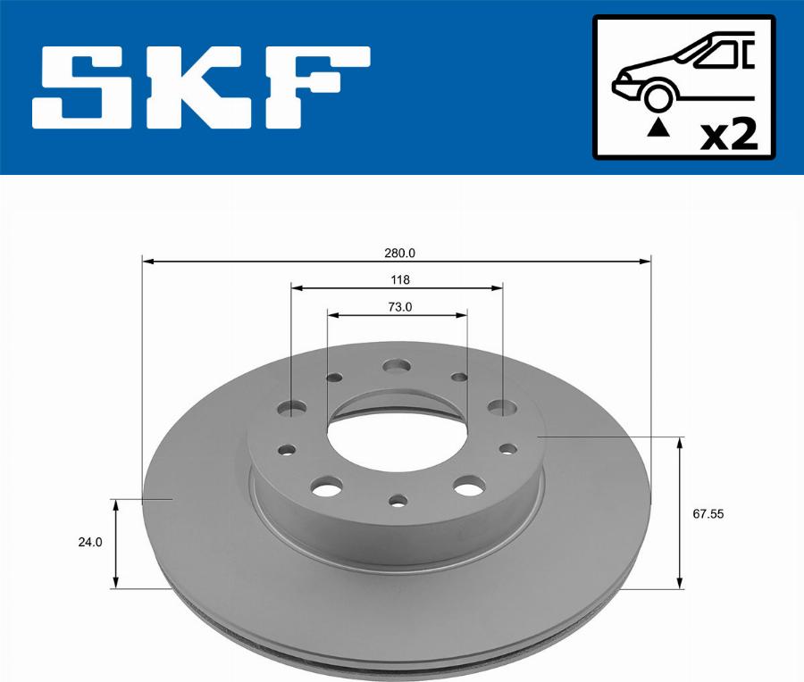 SKF VKBD 80036 V2 - Гальмівний диск autozip.com.ua