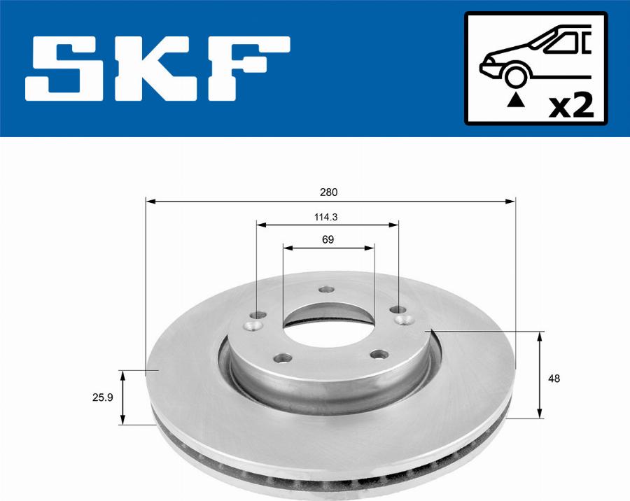 SKF VKBD 80029 V2 - Гальмівний диск autozip.com.ua