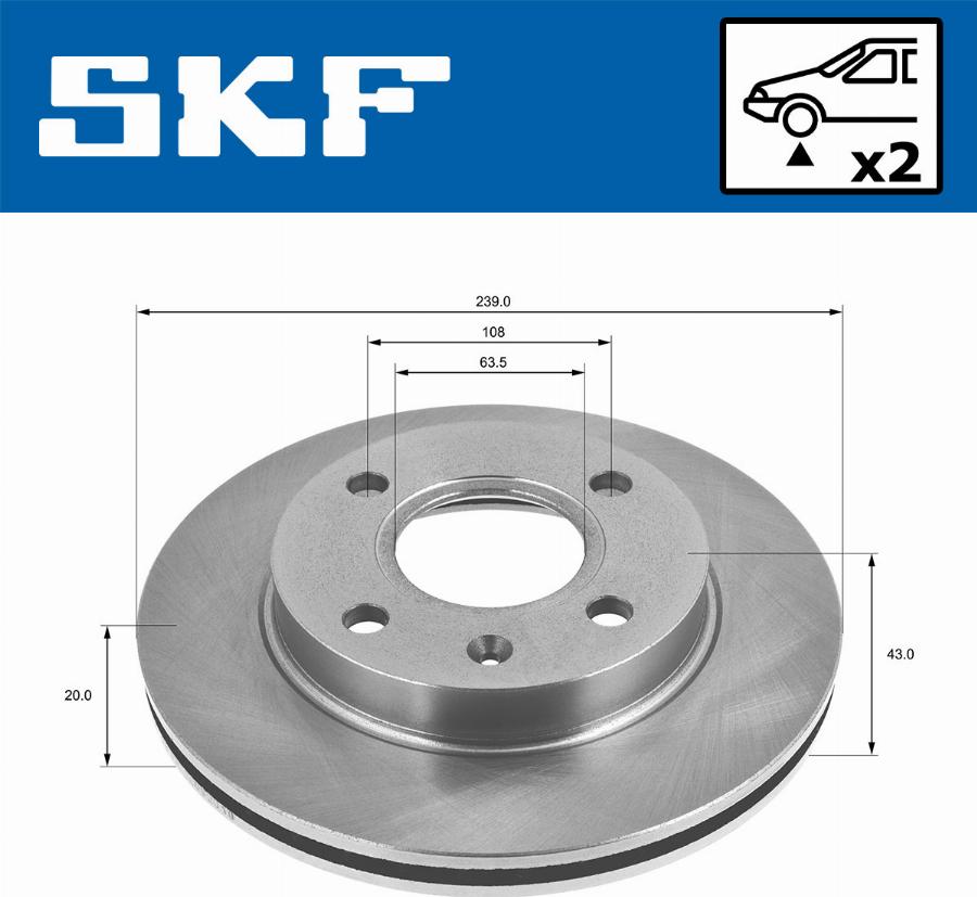 SKF VKBD 80073 V2 - Гальмівний диск autozip.com.ua