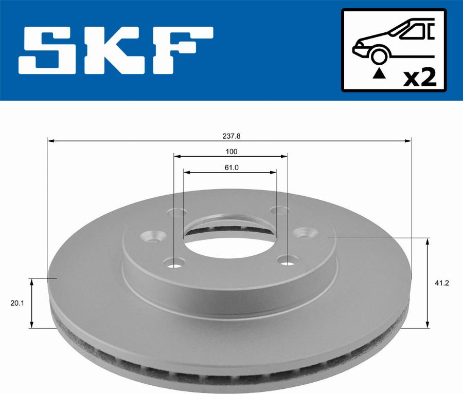 SKF VKBD 80195 V2 - Гальмівний диск autozip.com.ua