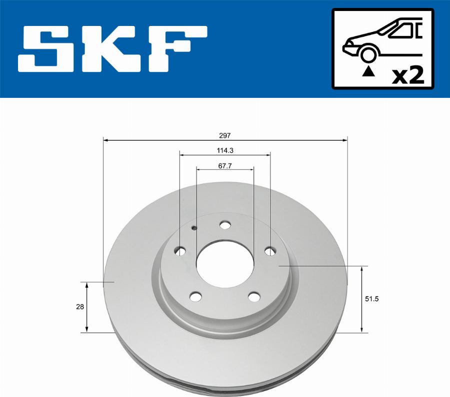 SKF VKBD 80147 V2 - Гальмівний диск autozip.com.ua