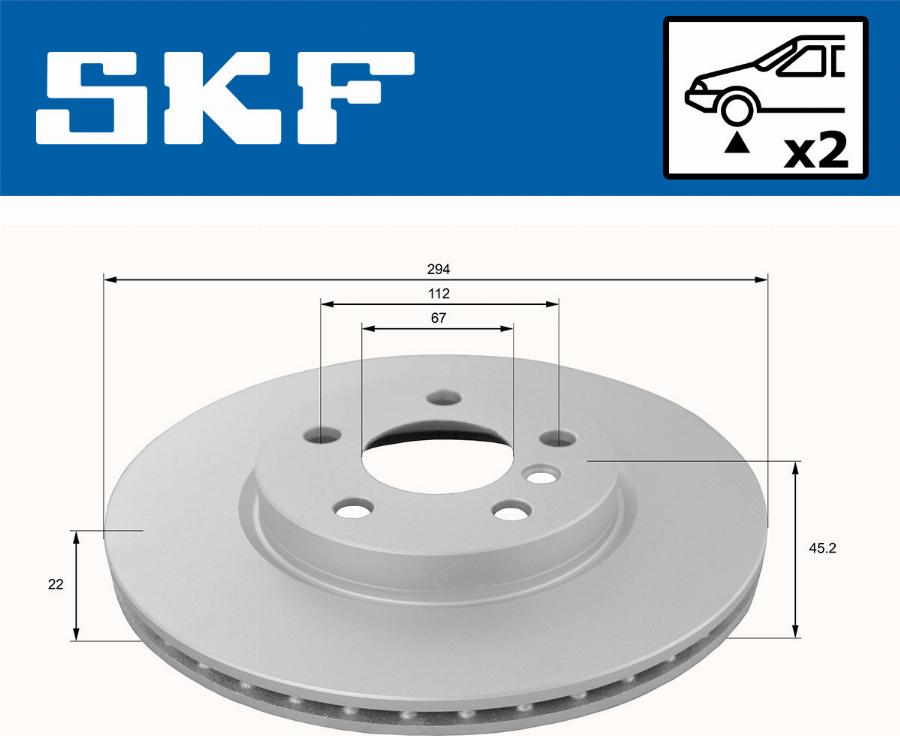 SKF VKBD 80154 V2 - Гальмівний диск autozip.com.ua