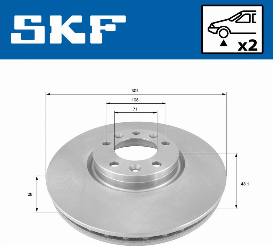 SKF VKBD 80106 V2 - Гальмівний диск autozip.com.ua
