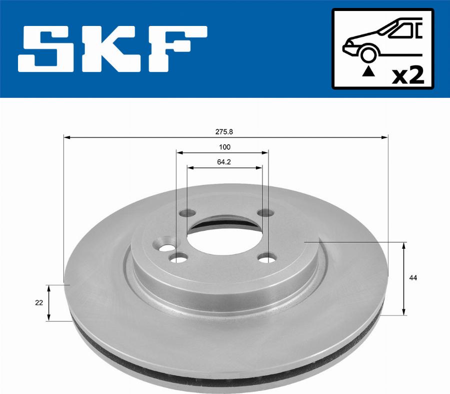 SKF VKBD 80130 V2 - Гальмівний диск autozip.com.ua