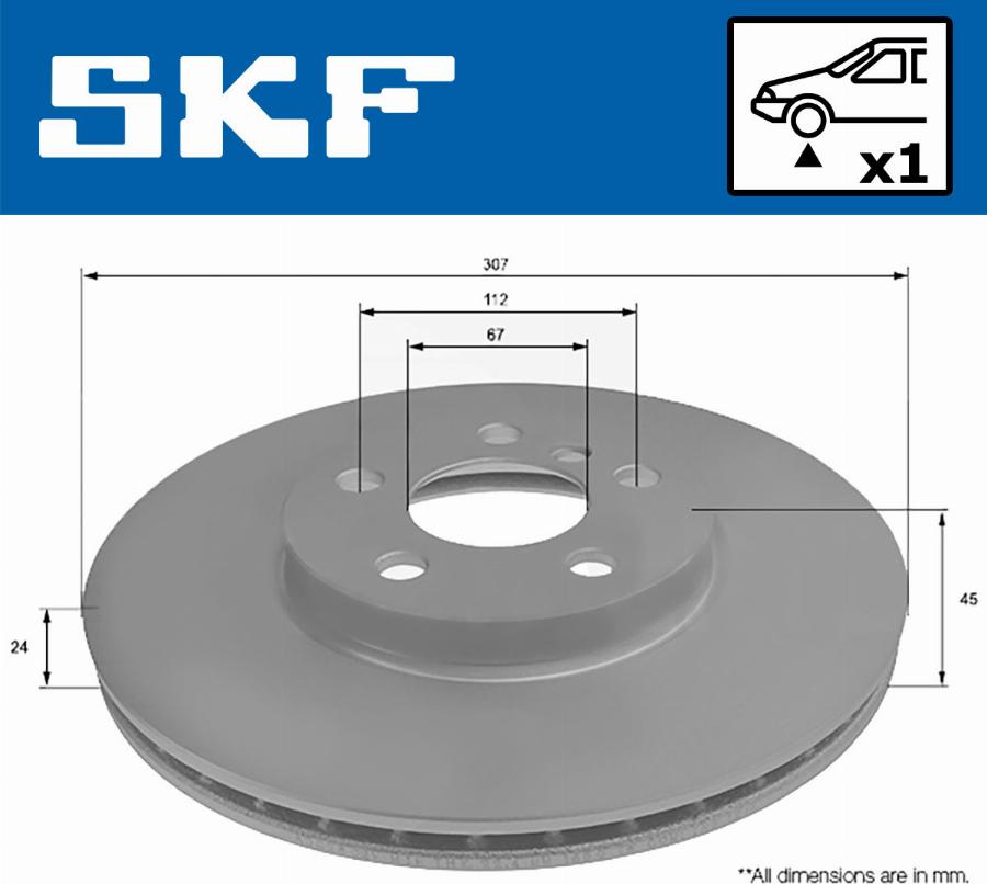 SKF VKBD 80304 V1 - Гальмівний диск autozip.com.ua