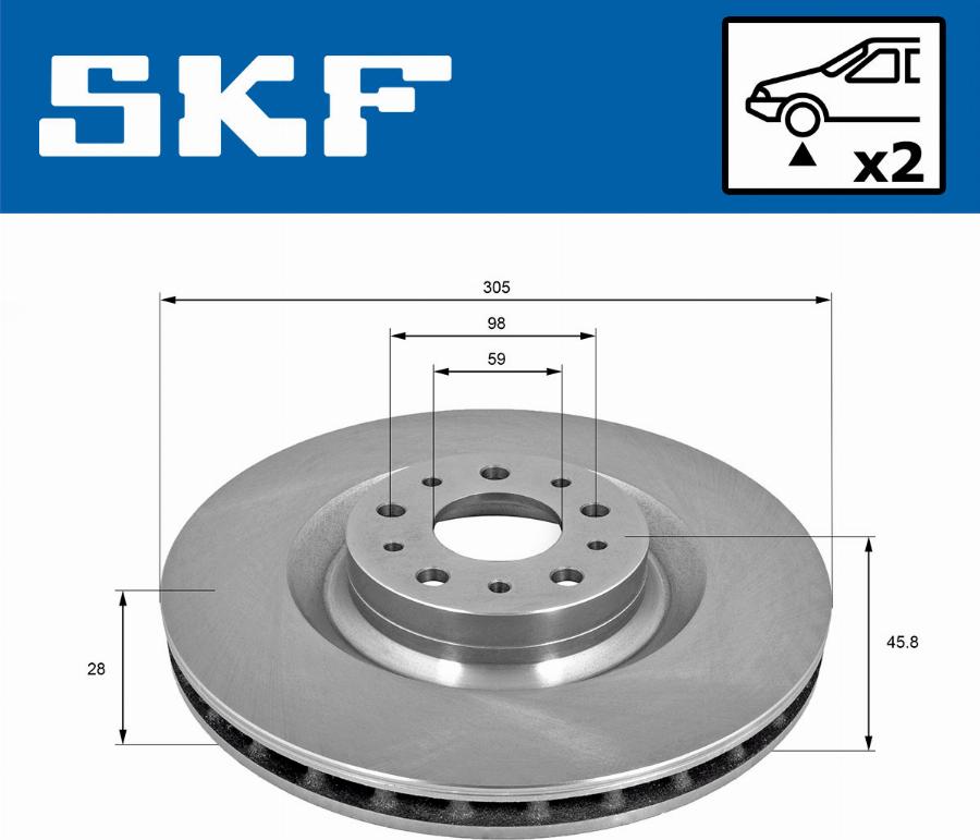 SKF VKBD 80317 V2 - Гальмівний диск autozip.com.ua