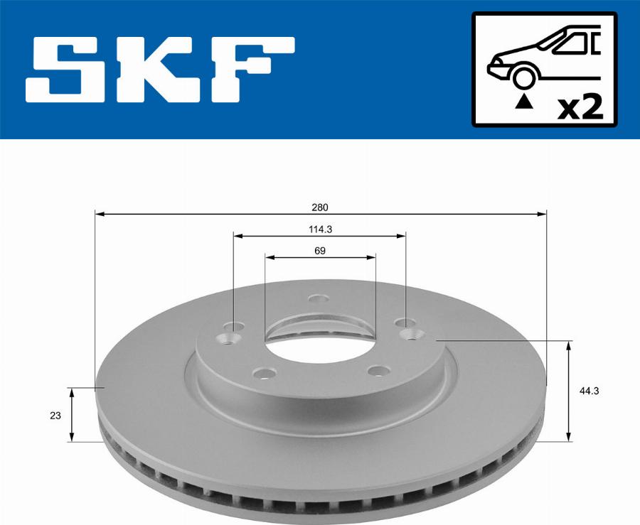 SKF VKBD 80323 V2 - Гальмівний диск autozip.com.ua