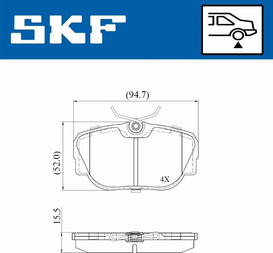 SKF VKBP 90938 - Гальмівні колодки, дискові гальма autozip.com.ua