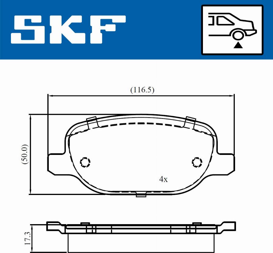 SKF VKBP 90972 - Гальмівні колодки, дискові гальма autozip.com.ua