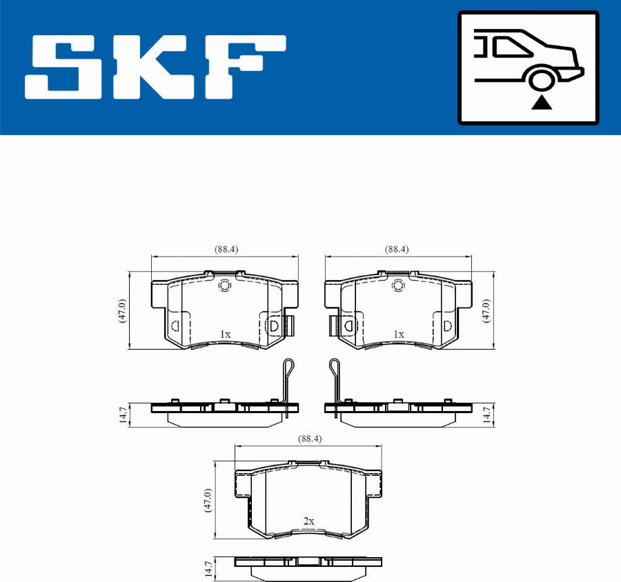 SKF VKBP 90451 A - Гальмівні колодки, дискові гальма autozip.com.ua