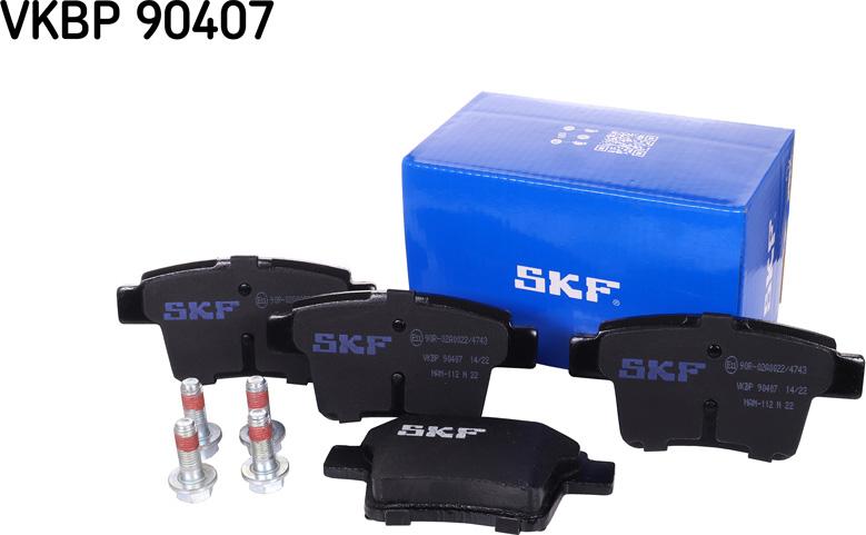 SKF VKBP 90407 - Гальмівні колодки, дискові гальма autozip.com.ua