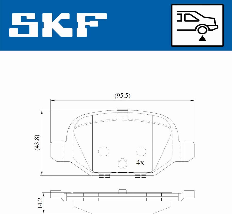 SKF VKBP 90414 - Гальмівні колодки, дискові гальма autozip.com.ua