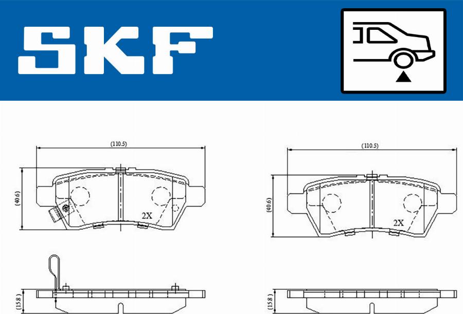 SKF VKBP 90597 A - Гальмівні колодки, дискові гальма autozip.com.ua