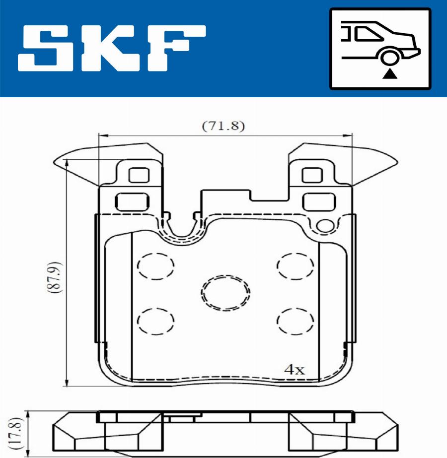 SKF VKBP 90554 - Гальмівні колодки, дискові гальма autozip.com.ua