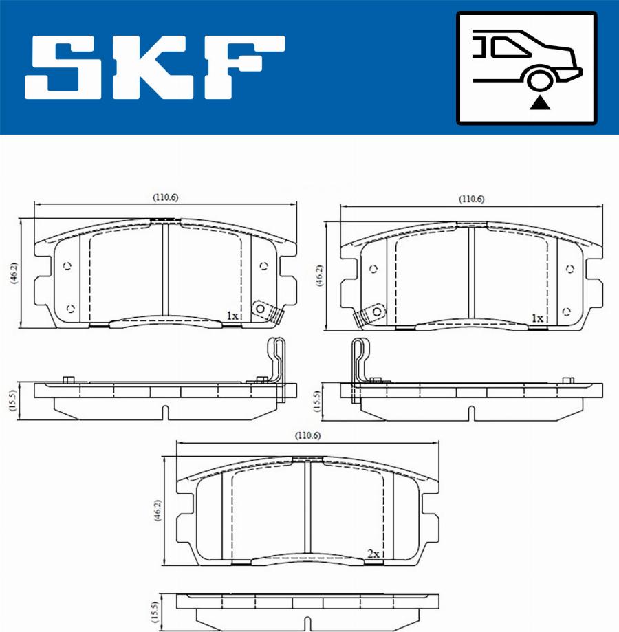 SKF VKBP 90556 A - Гальмівні колодки, дискові гальма autozip.com.ua