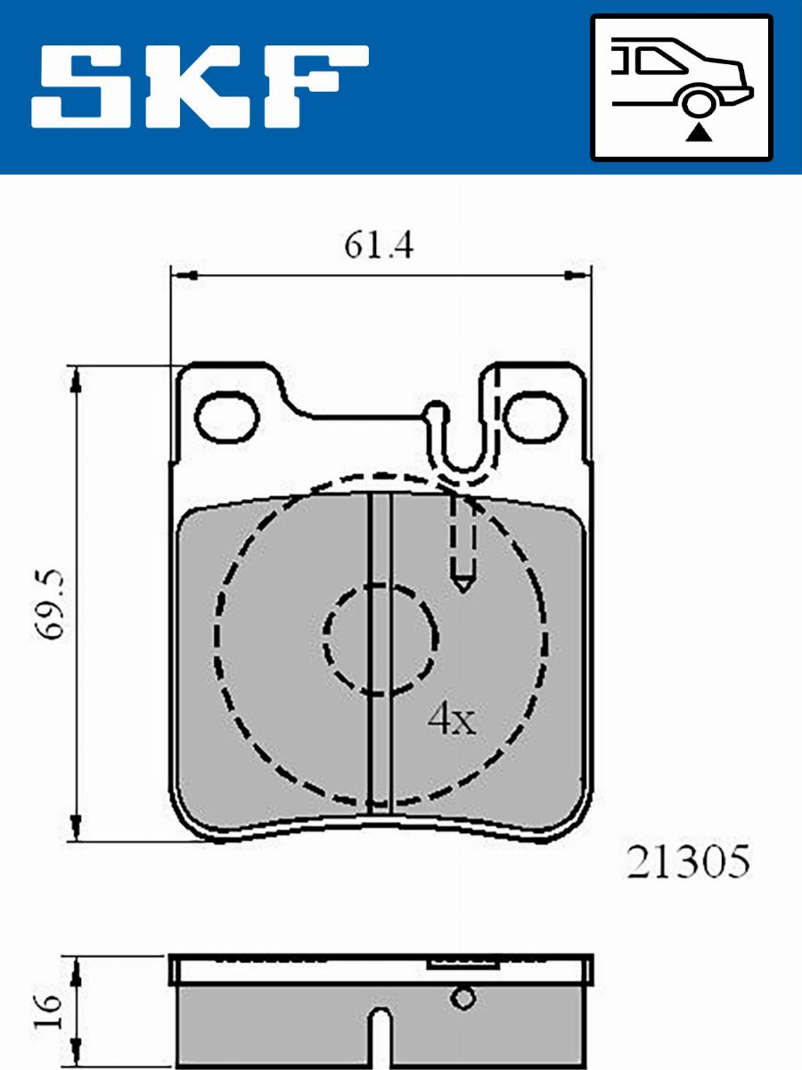 SKF VKBP 90502 - Гальмівні колодки, дискові гальма autozip.com.ua