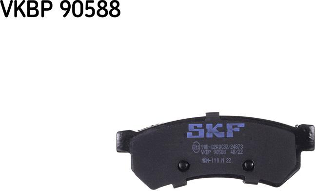 SKF VKBP 90588 - Гальмівні колодки, дискові гальма autozip.com.ua