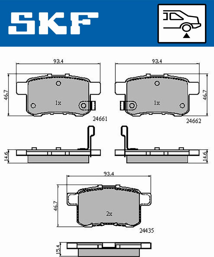 SKF VKBP 90613 A - Гальмівні колодки, дискові гальма autozip.com.ua