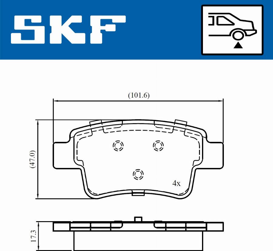 SKF VKBP 90670 - Гальмівні колодки, дискові гальма autozip.com.ua