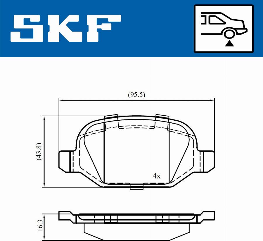 SKF VKBP 90673 - Гальмівні колодки, дискові гальма autozip.com.ua