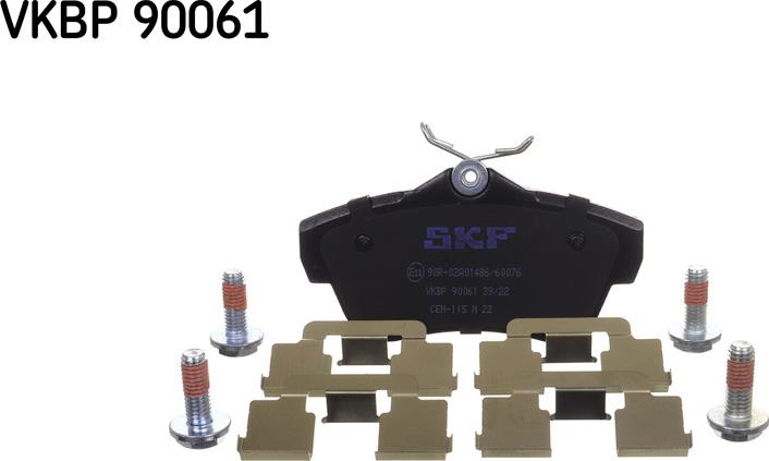 SKF VKBP 90061 - Гальмівні колодки, дискові гальма autozip.com.ua