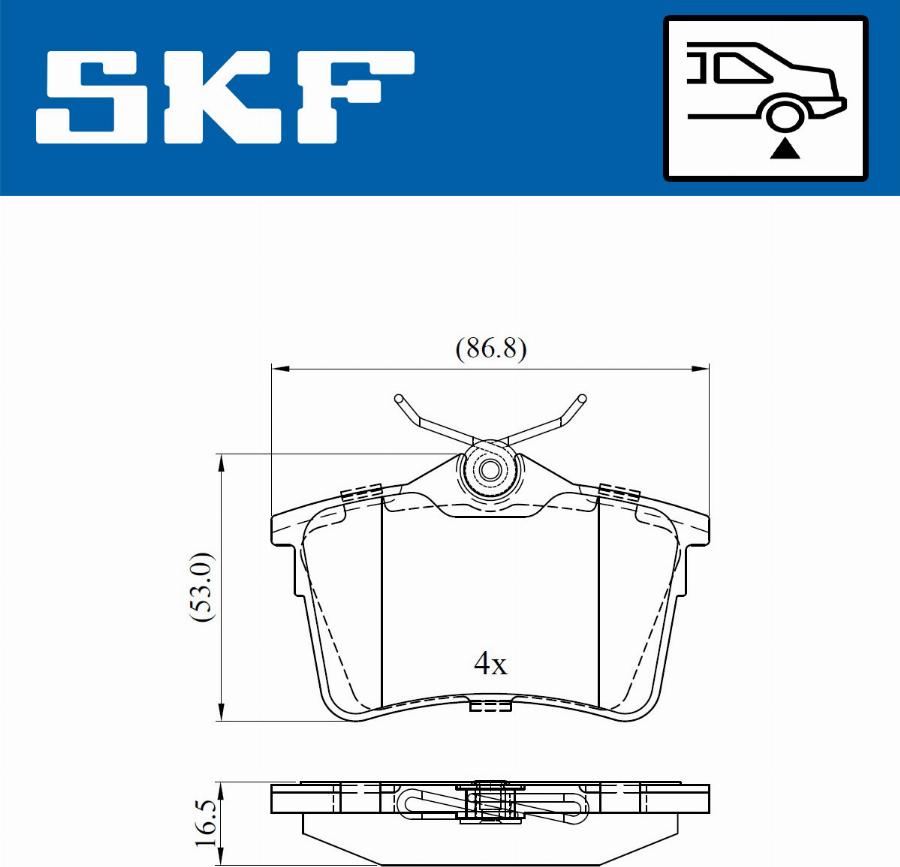 SKF VKBP 90036 - Гальмівні колодки, дискові гальма autozip.com.ua