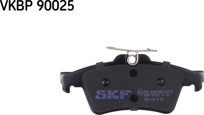 SKF VKBP 90025 - Гальмівні колодки, дискові гальма autozip.com.ua