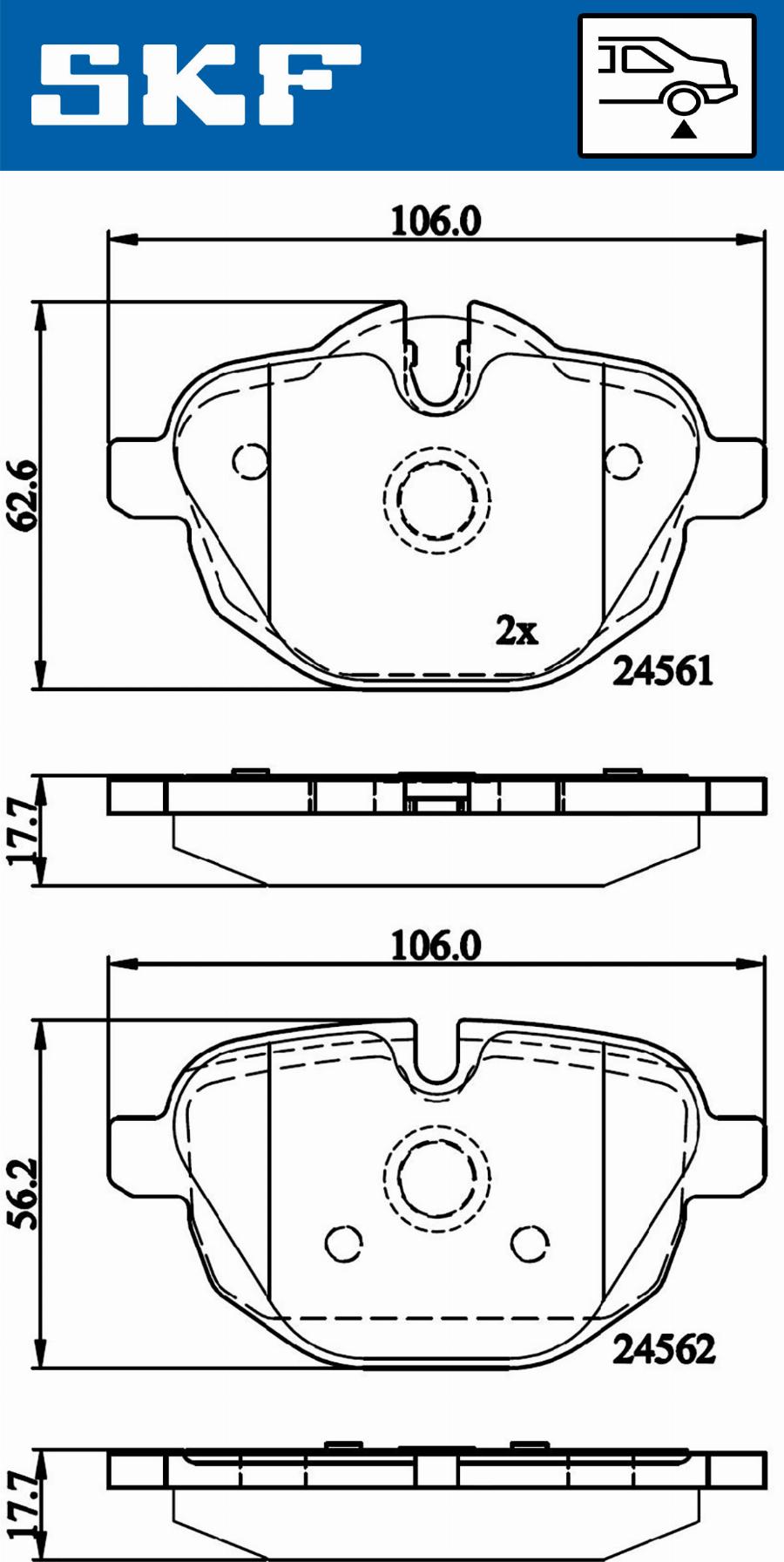 SKF VKBP 90075 - Гальмівні колодки, дискові гальма autozip.com.ua