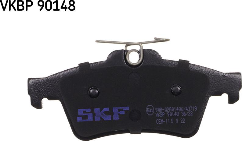 SKF VKBP 90148 - Гальмівні колодки, дискові гальма autozip.com.ua