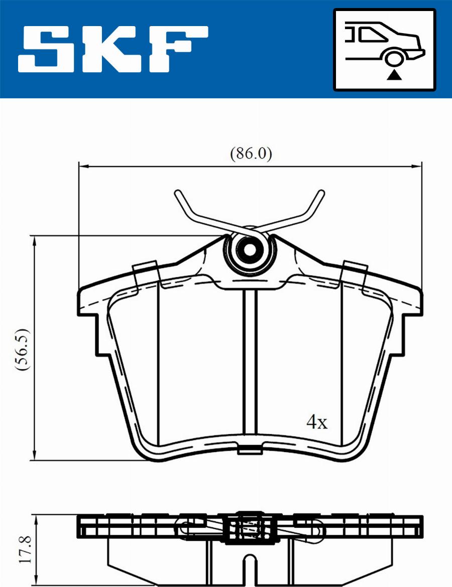 SKF VKBP 90186 - Гальмівні колодки, дискові гальма autozip.com.ua