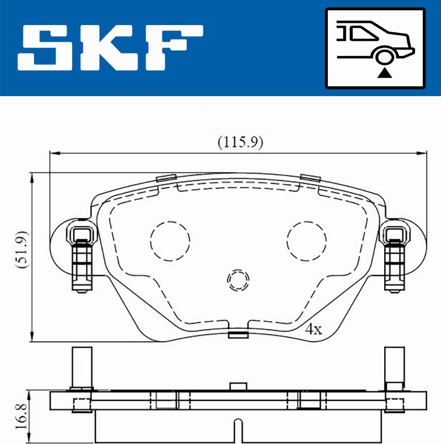 SKF VKBP 90170 - Гальмівні колодки, дискові гальма autozip.com.ua