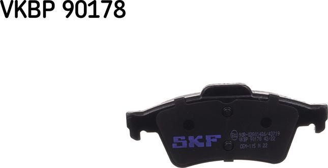 SKF VKBP 90178 - Гальмівні колодки, дискові гальма autozip.com.ua