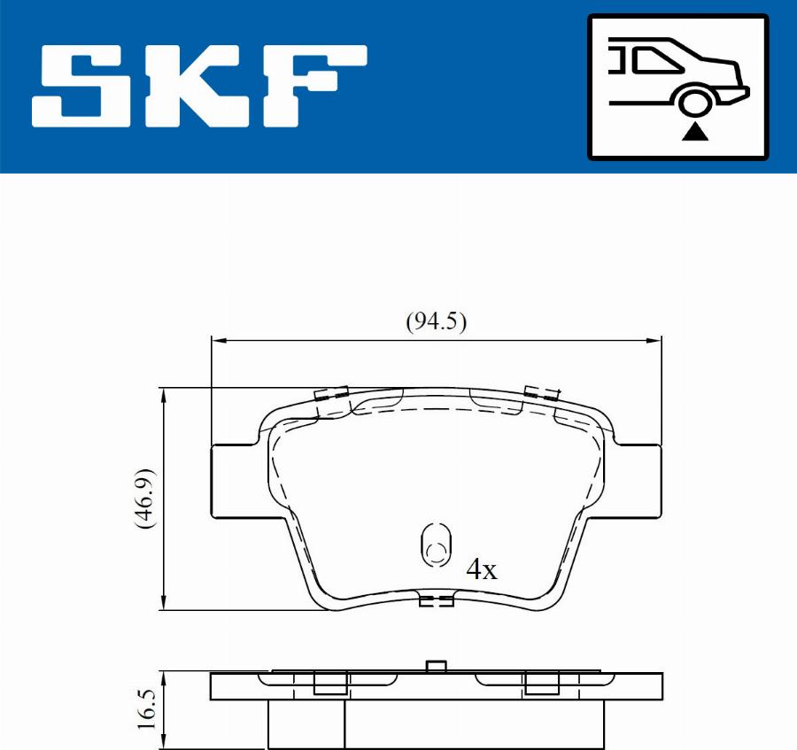 SKF VKBP 90172 - Гальмівні колодки, дискові гальма autozip.com.ua