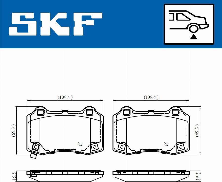 SKF VKBP 90849 A - Гальмівні колодки, дискові гальма autozip.com.ua