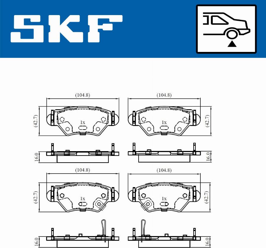 SKF VKBP 90806 A - Гальмівні колодки, дискові гальма autozip.com.ua