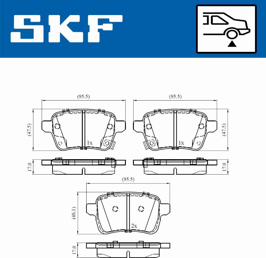 SKF VKBP 90355 A - Гальмівні колодки, дискові гальма autozip.com.ua