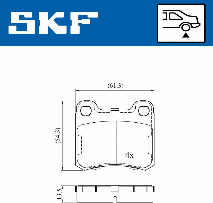 SKF VKBP 90302 - Гальмівні колодки, дискові гальма autozip.com.ua