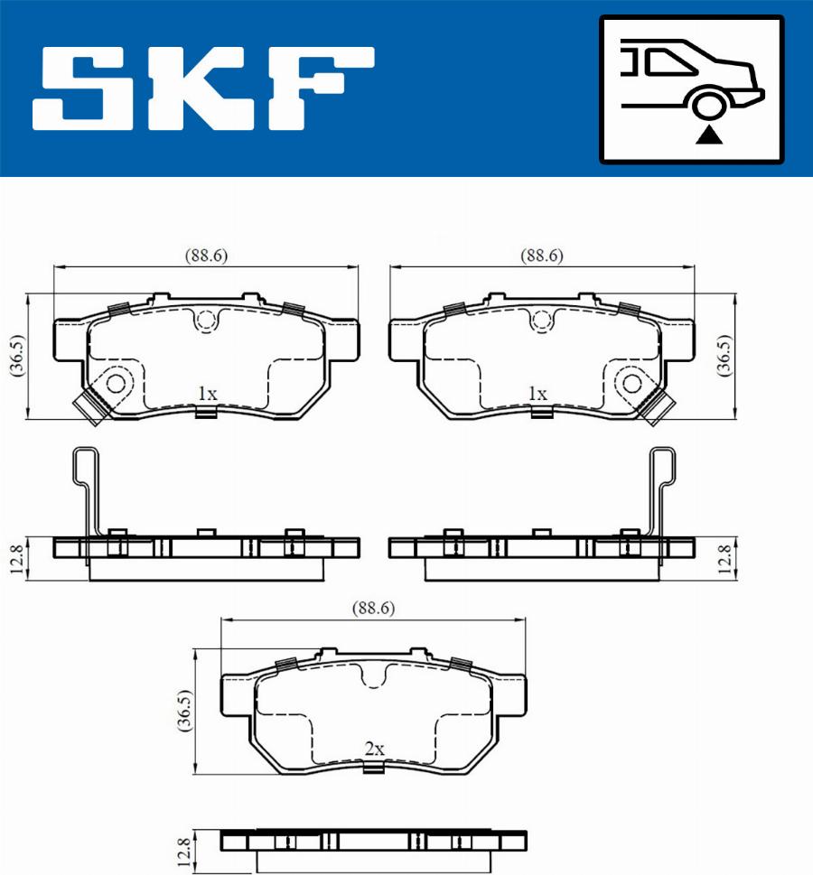 SKF VKBP 90381 A - Гальмівні колодки, дискові гальма autozip.com.ua