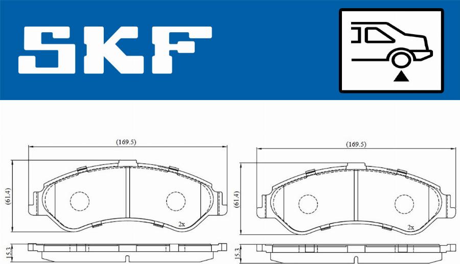 SKF VKBP 90221 - Гальмівні колодки, дискові гальма autozip.com.ua